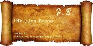 Héjjas Barna névjegykártya